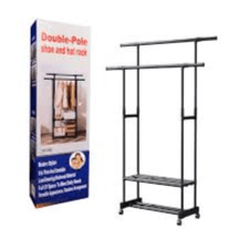 DOUBLE-POLE SHOE AND HAT RACK