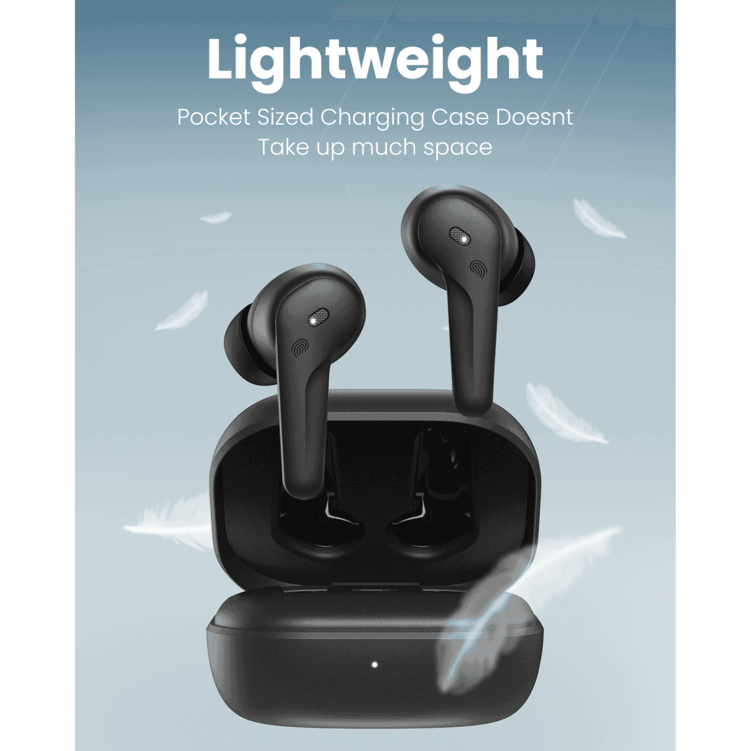 Moxedo True Wireless Earbuds S5 Bluetooth 5.4 Enc Technology 7 Hours Playing Time 300 Mah Charging Case With Built-In 4 Powerful Microphones (Black)