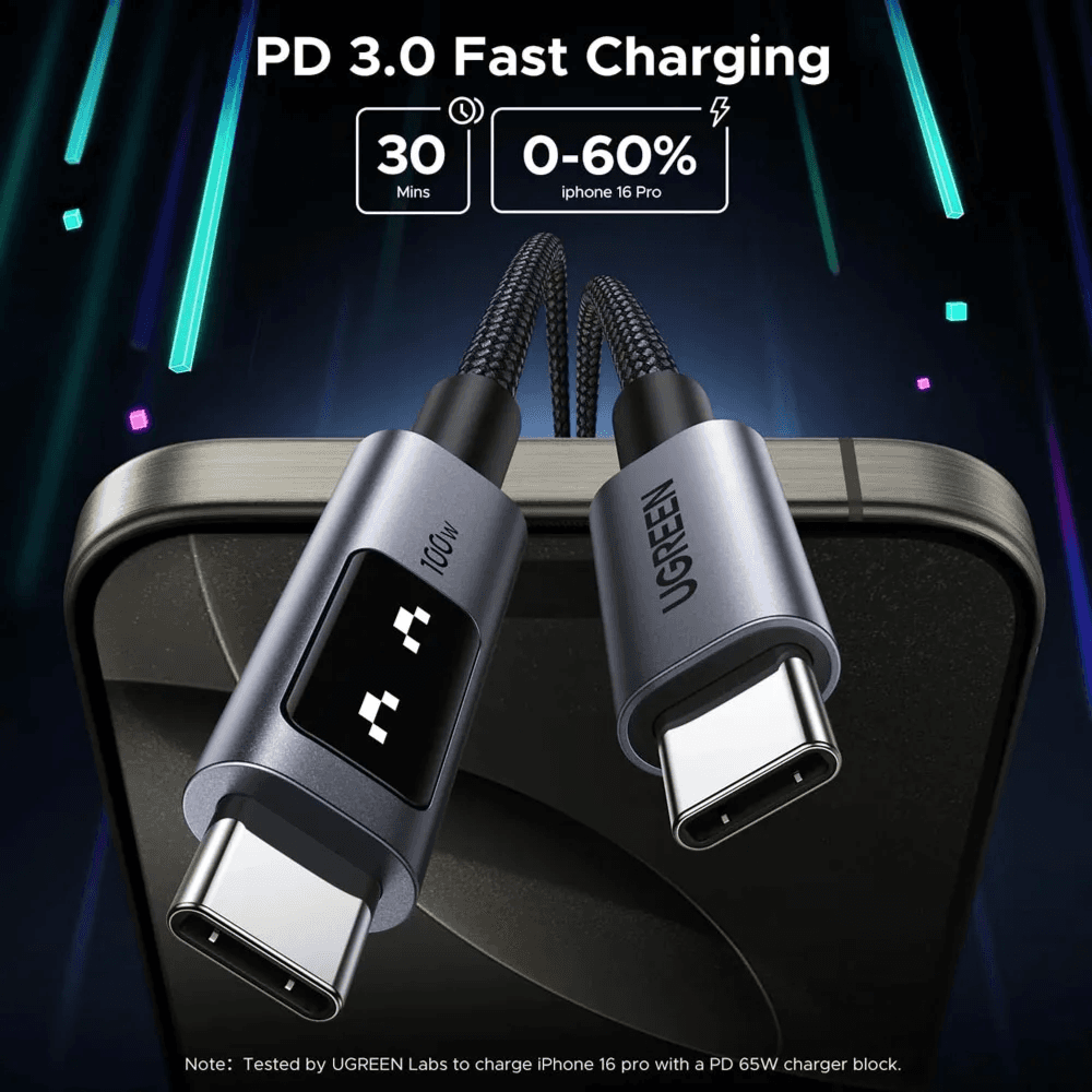 Ugreen Uno USB-C to USB-C Cable 100W-3.3ft