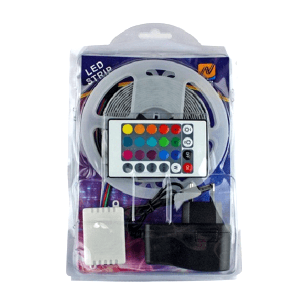 شريط إضاءة LED RGB مع جهاز تحكم عن بعد