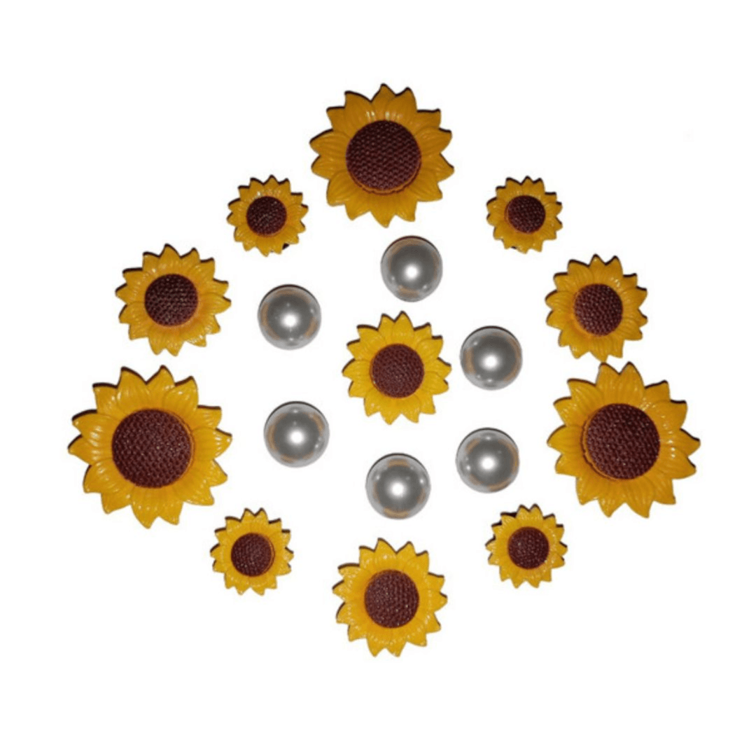 Sunflower Charms 17pcs