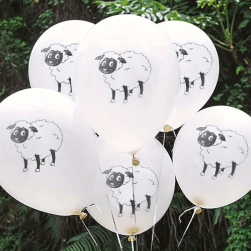 10 Pcs Eid Al-Adha Sheep Print Latex Balloons – Eid Party Decorations