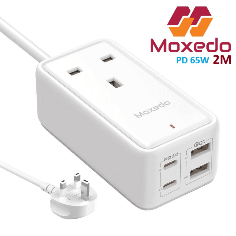 قابس ذكي 65 واط جان 3 تيك مع سلك بطول 2 متر - موكسيدو MX-PSUK034
