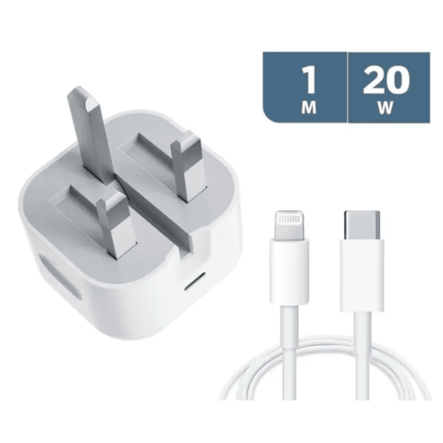 Apple Charger For Iphone And Ipad (20W Adapter + C To Lightning Cable 1M)