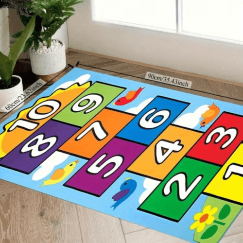 TAYAGXG Hopscotch Velvet Mat – Non-Slip, Washable (60*90cm)