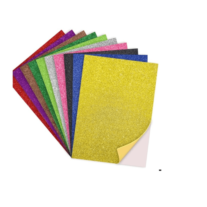 Glitter self Adhesive EVA Foam Multicolour 10 A4 size 