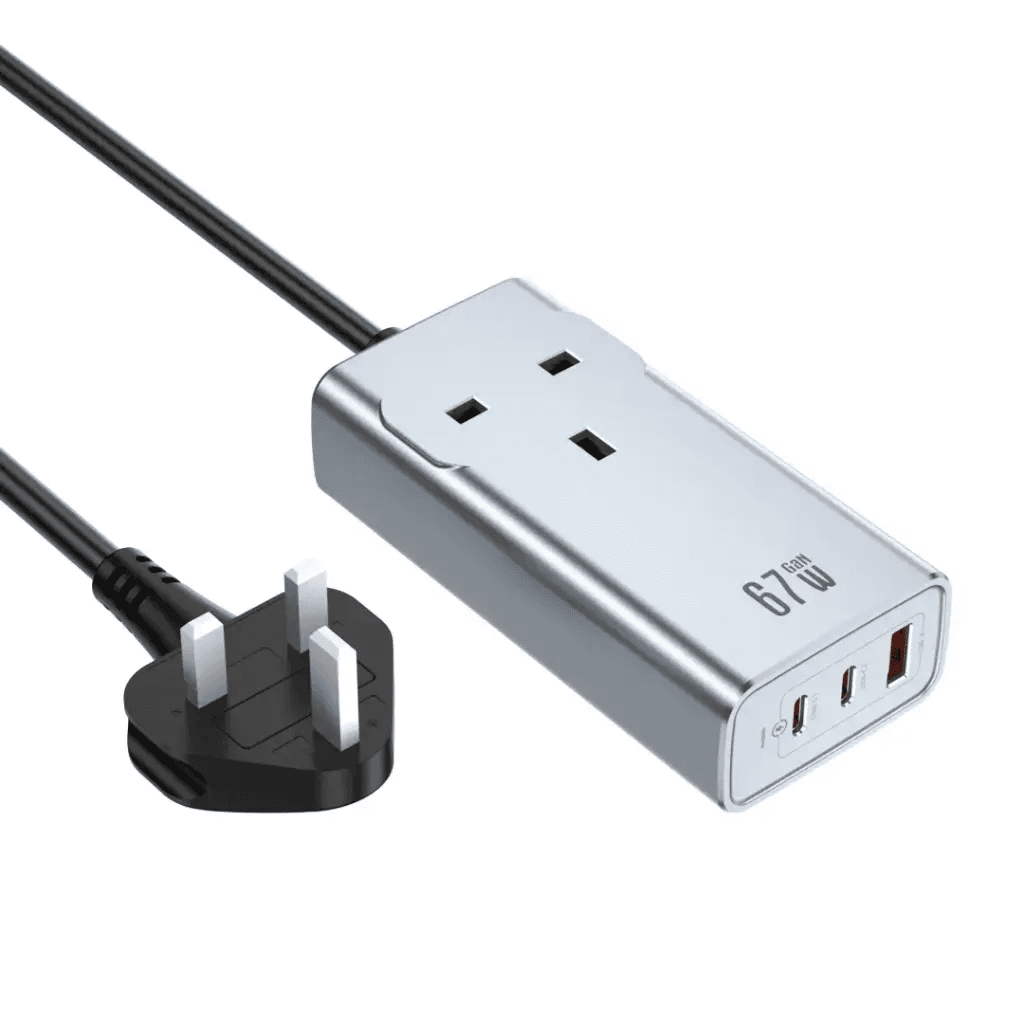 Green Lion 67W GaN Premium AC Socket  with 2 x Type-C Port And 1 x USB - A Port