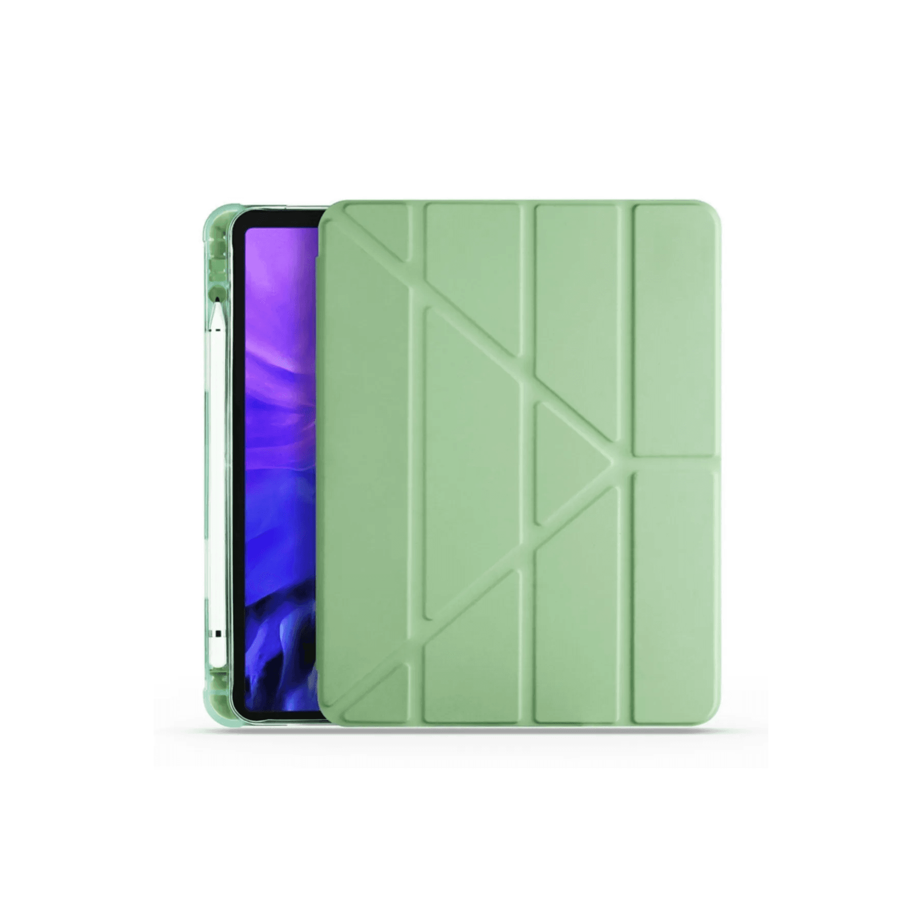 iPad Pro 11 (2024) Multi-Fold Smart Cover With Pen Slot- Light Green