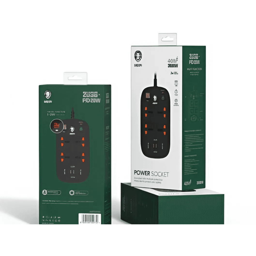 Green Lion Multiport Smart Power Socket  4 AC 2 USB & 2 USB-C PD 40W 3500W (3M)
