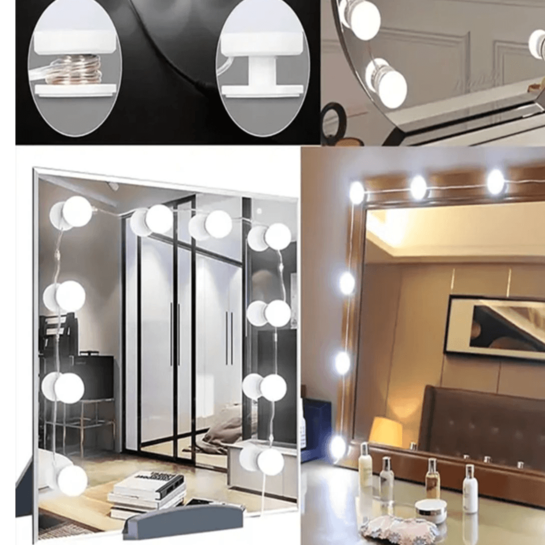 Dimmable Colorful LED Makeup Mirror for Women, USB Powered Mirror Light 16 pcs