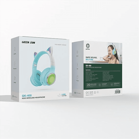GREEN LION GK-400 KIDS WIRELESS HEADPHONE- Blue