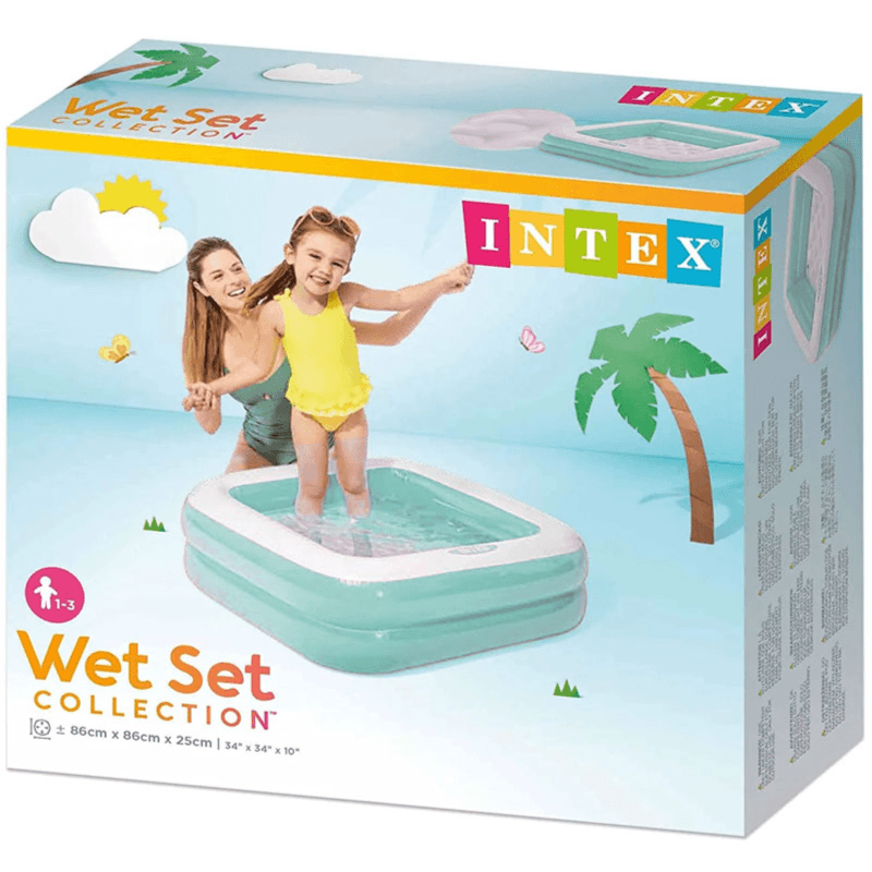 Intex 86 x 86cm Inflatable Swimming Pool Square Blue