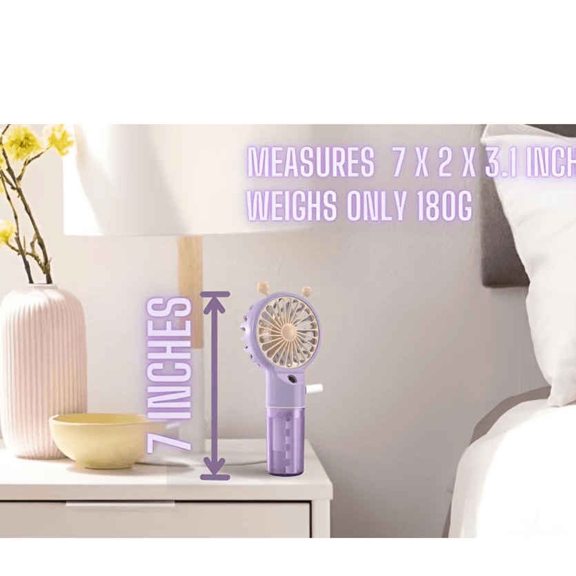 Mini Fan Portable Fan Handhold Usb Charging SPRAY MINI FAN 6618 PURPLE PINK