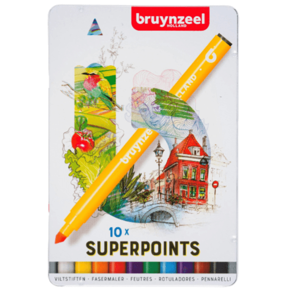 Bruynzeel Super point felt tip Color set -10 Colours (CLGS76)