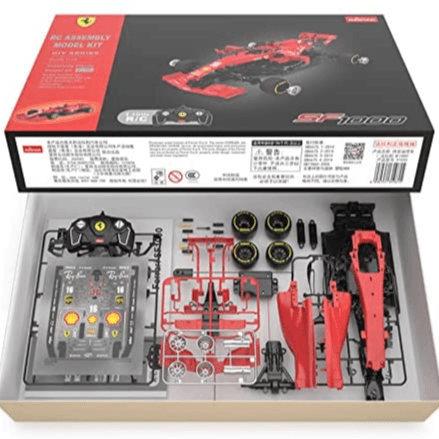 Building Kit, Rastar 1:16 Ferrari SF1000 F1 Supercar DIY Building Kit with Remote Control, 65pcs