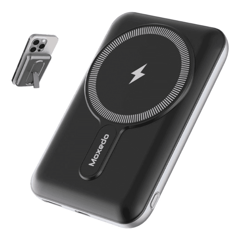 Moxedo Porta Go 15W Wireless Charging Power Bank 10,000 mAh 20W PD USB C And USB A Port, Portable Charger With Built In Stand, MX-WPB019