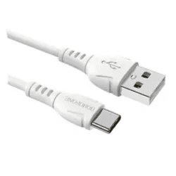 كابل USB من بوروفون Bx51 Triumph، من النوع C، بطول 1.0 متر، أبيض