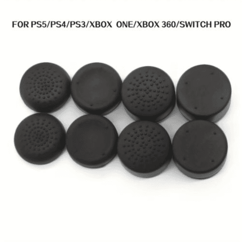 8-Pack Silicone Thumb Grip Caps For Ps5/Ps4/Xbox/Switch – Anti-Slip Joystick Covers (Black)