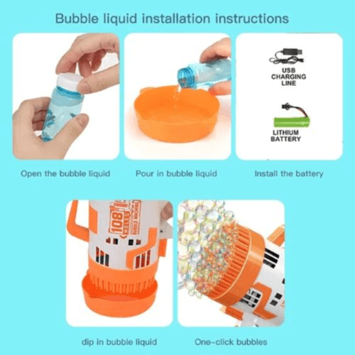 108 Holes Bubble Machine Gun (Orange)