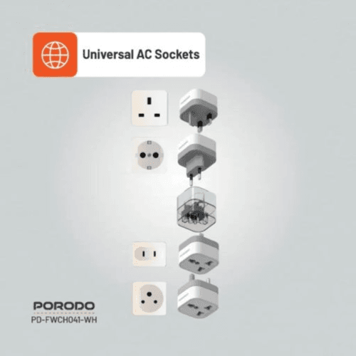 PORODO - 4 in 1 Adapter UK Plug (2500W)