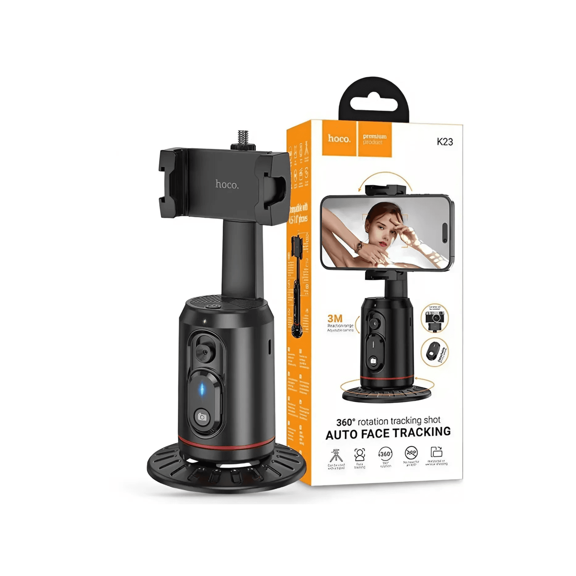 Hoco K23 Wireless Selfie Stick & Tripod Smart Automatic Face Tracking 360º Rotation GIMBAL