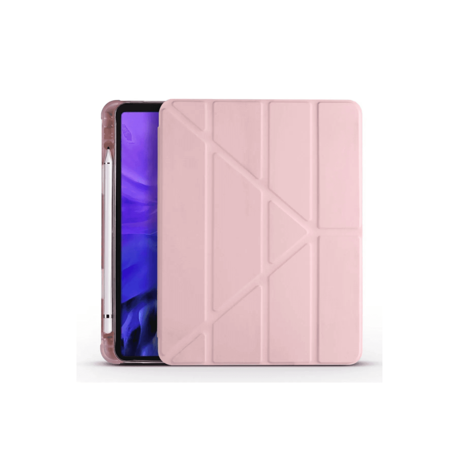 iPad Pro 11 (2024) Multi-Fold Smart Cover With Pen Slot- Pink