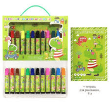 12 Color Pen & Drawing Book Set
