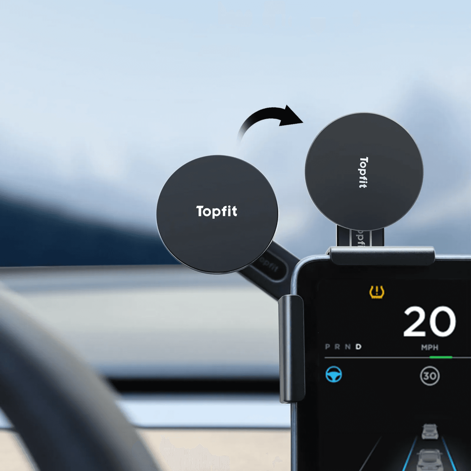 Car Phone Holder To Car Screen on Side To Support Frame- Appps2car