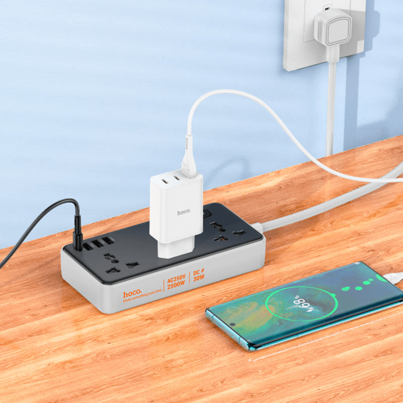 Hoco Extension Cable Multi Port Power Hub