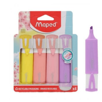 Highlighter Fluo. Peps Pastel 4 Colors | Maped | MD-742546  (3154147425466)