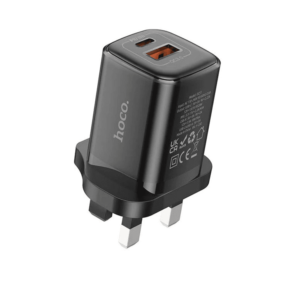 Hoco Dc51 Pd20W Dual Port Usb C + Usb A