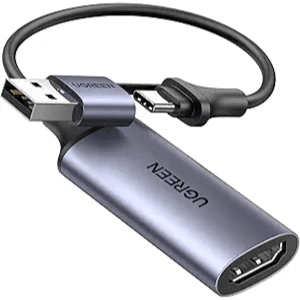 UGREEN Full HD 1080P Capture Card 4K HDMI to USB-A/USB-C HDMI Video Capture Card USB 2.0 Capture Video and Audio Recording for Gaming, Streaming, Teaching, Video Conference