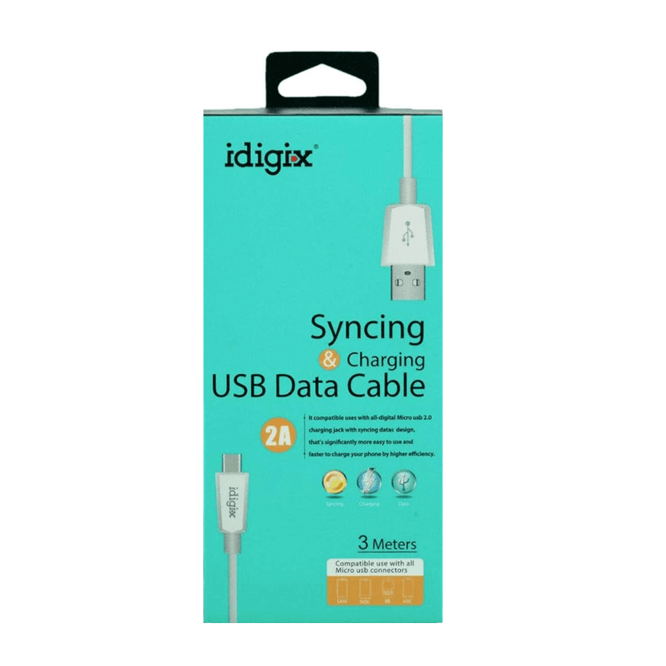 كابل بيانات مزامنة وشحن من Idigix USB إلى Micro 3M
