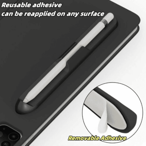 Silicone Tablet Holder with Stylus Slot – Compatible with Apple & Samsung Tablets (Black)