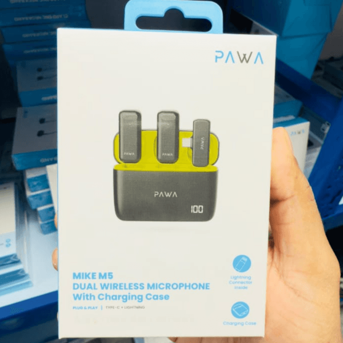 Pawa Dual Wireless Microphone With Type -c + Lighting