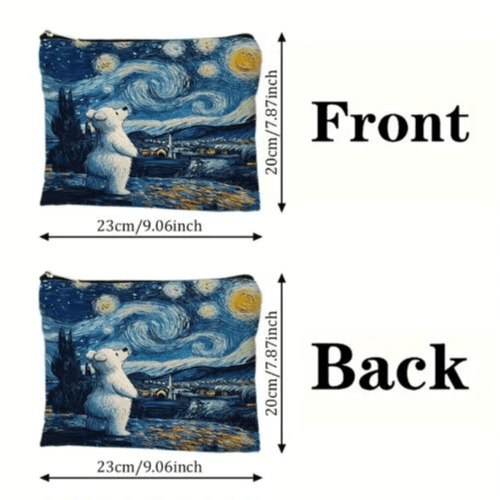 Van Gogh Starry Night Toiletry Bag - Zippered, Travel & Cosmetic Pouch
