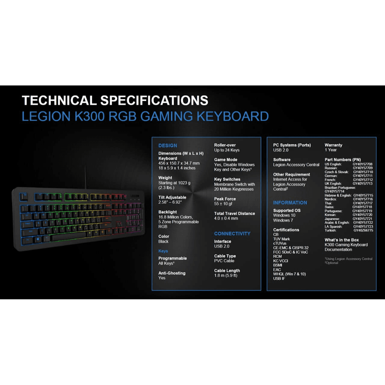 Lenovo Legion K300 Gaming Keyboard