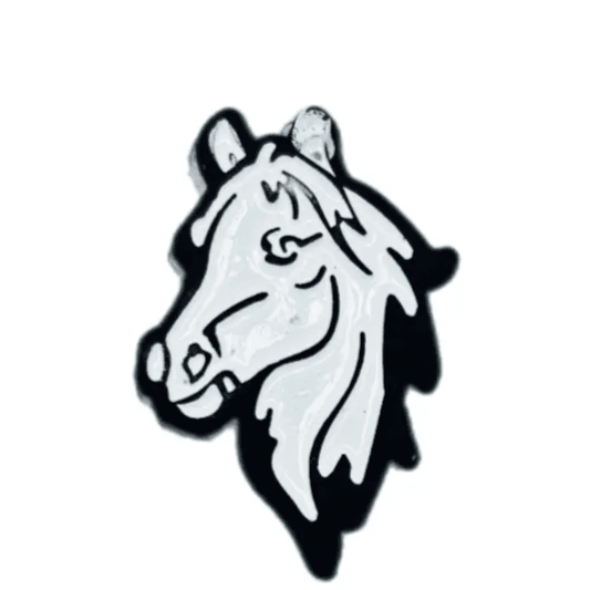 White horse head 3D High Quality Metal Logo Sticker For Mobile Phones Laptops And More Size 2x1.5cm