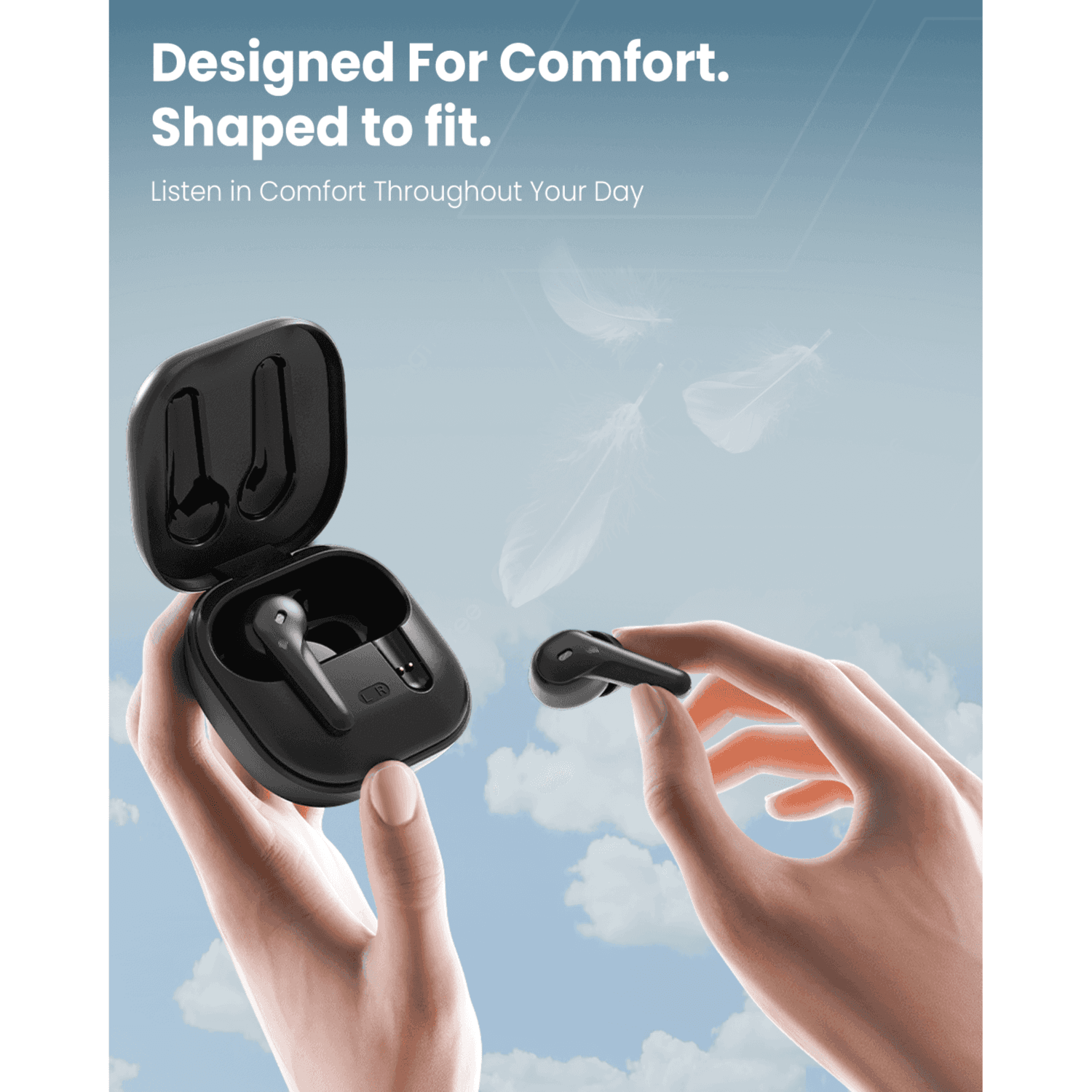 Moxedo True Wireless Earbuds S5 Bluetooth 5.4 Enc Technology 7 Hours Playing Time 300 Mah Charging Case With Built-In 4 Powerful Microphones (Black)