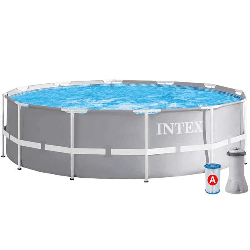 حوض سباحة فاخر بإطار منشوري من INTEX مع مضخة فلتر 3.66 متر 26712NP