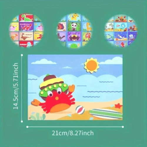 Handmade 3D Stickers – Puzzle & Craft Toy Set (12pcs Animal Traffic Three-dimensional Stickers)