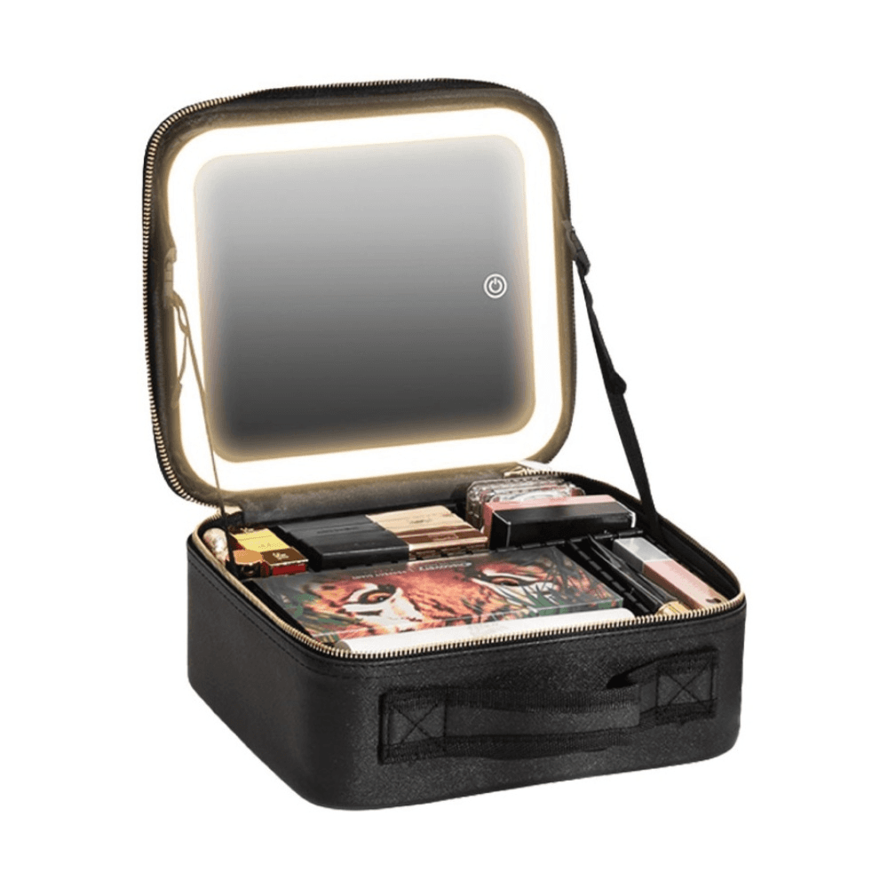 Green Lion Makeup Organizer With Lighted Mirror (Black) No.14949