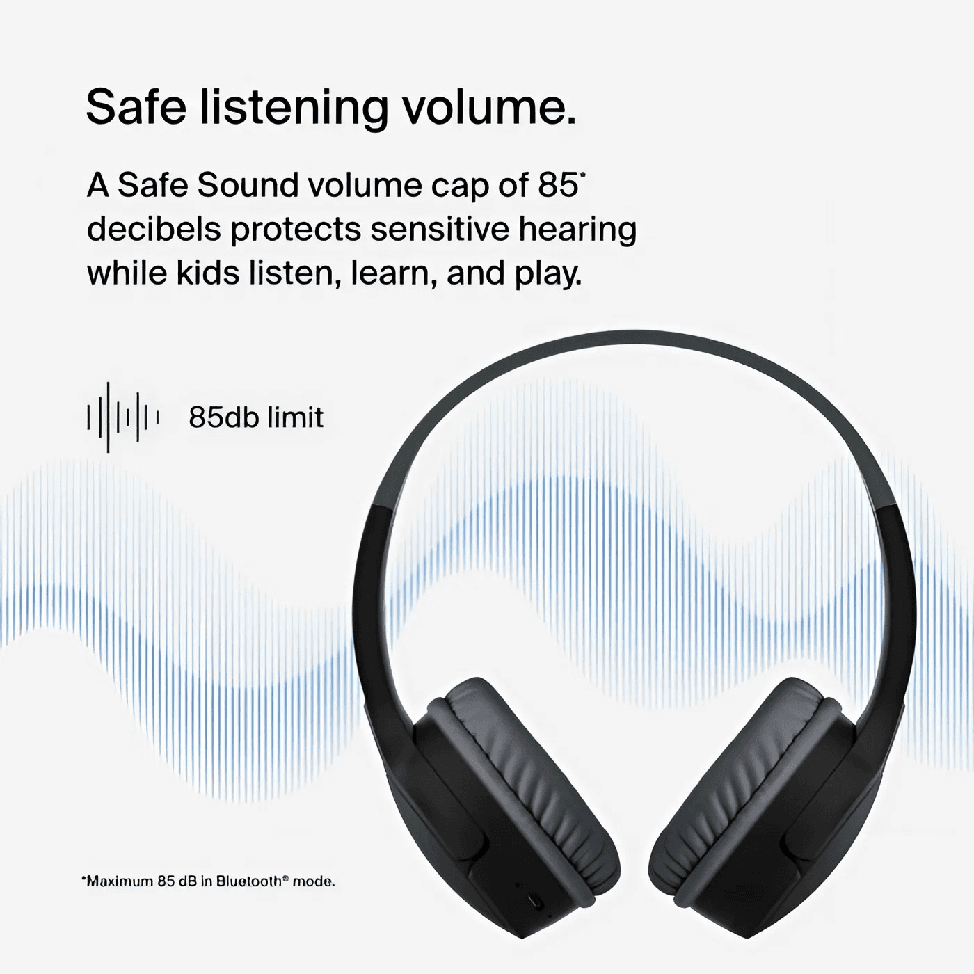SoundForm Mini Wireless On-Ear Headphones for Kids Belkin - Black
