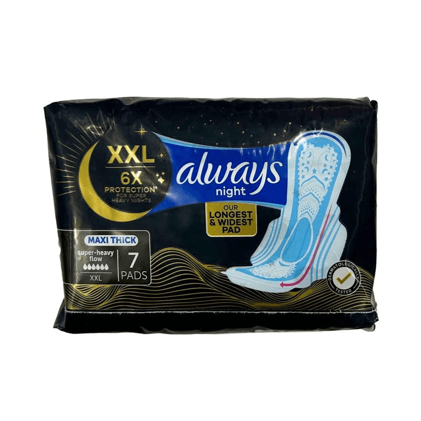 Always night feminine pads maxi thick super heavy flow XXL 7pads