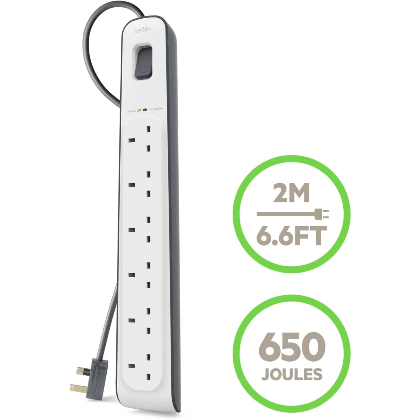 Belkin Extention 6-outlet Surge Protection Strip with 2M Power Cord