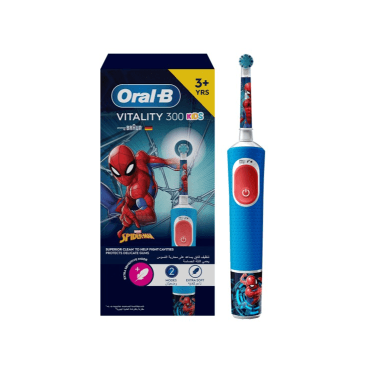 Oral-B Vitality 300 Kids Rechargeable Toothbrush Marvel Spiderman extra soft with 2 modes 1pcs D103.4132K