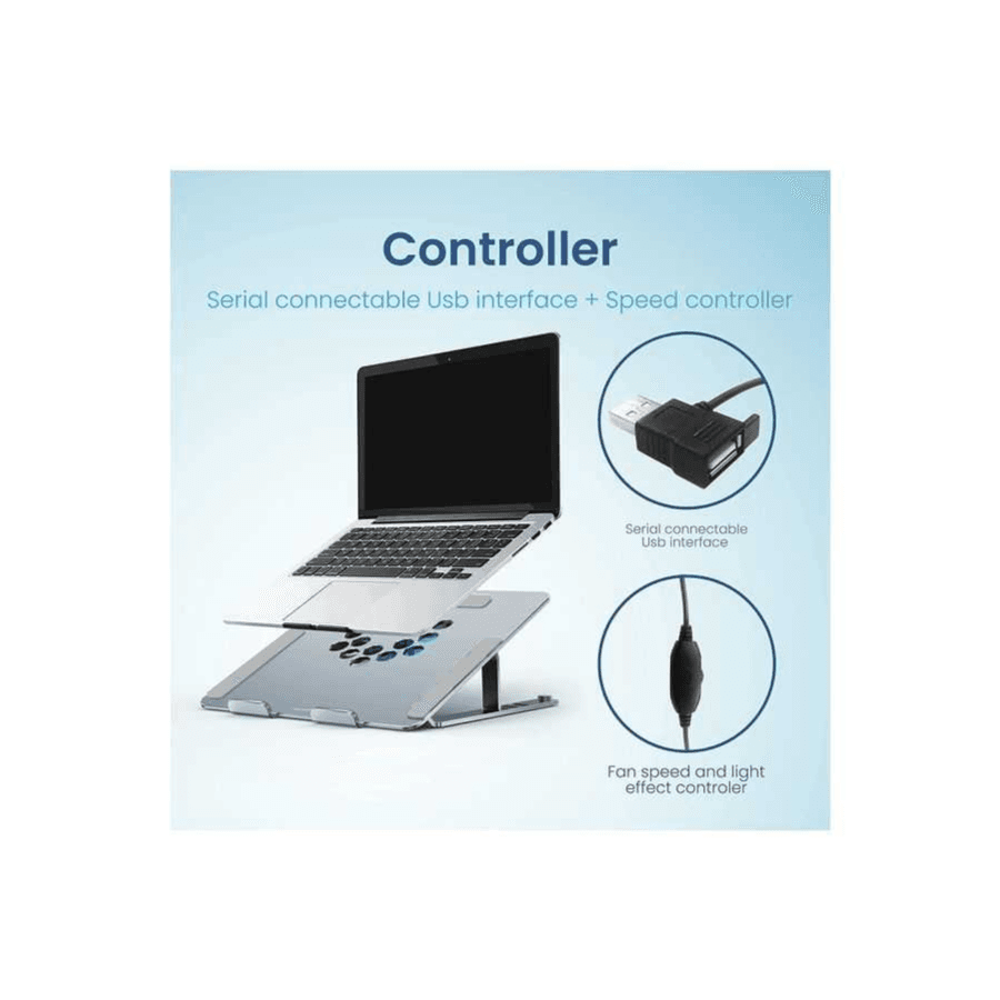 Remson Cooling Laptop Stand With Rgb Fan, Aluminium Alloy Laptop Holder For Macbook Series And Laptops From 13" - 17"