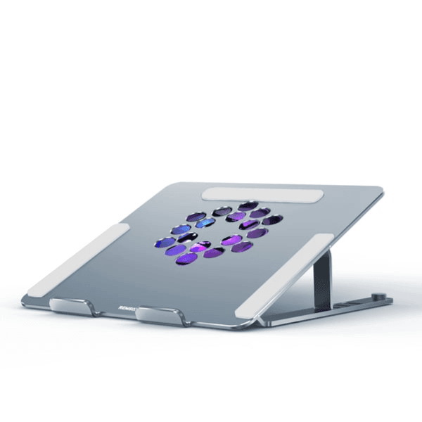 Remson Adjustable Cooling Laptop Stand With Rgb Fan, Aluminum Alloy Laptop Holder Compatible For Macbook 12/13, Macbook Pro 13/15, Macbook Air 13, Lenovo, Hp, Dell, Samsung And Laptops From 13 Inches – 17 Inches