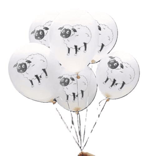 10 Pcs Eid Al-Adha Sheep Print Latex Balloons – Eid Party Decorations