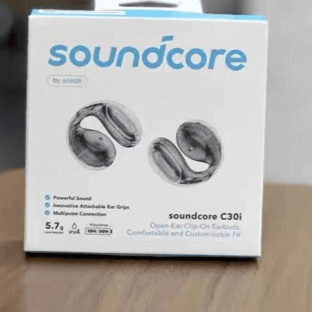 أنكر ساوندكور C30i مشبك أذن بلوتوث مفتوح الأذن | بلوتوث 5.3 | تصميم مفتوح الأذن | عمر البطارية 10 ساعات | تصنيف IPX4 | A3330H11 - أسود